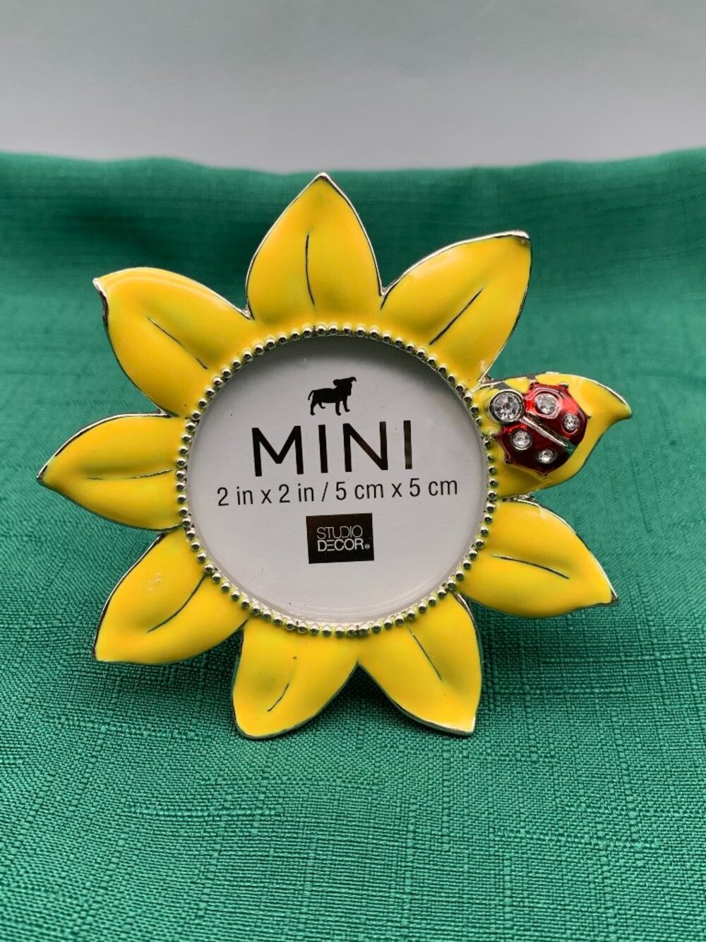NEW Studio Decor Mini Sunflower 2"x2" Metal Frame with Ladybug